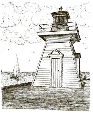 Drawing of the original Bronte lighthouse