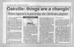 Oakville: Things are a 'changin