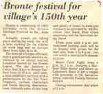 Bronte festival for village's 150th year