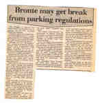 Bronte may get break from parking regulations