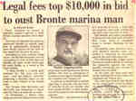 Legal fees top $10,000 in bid to oust Bronte marina man