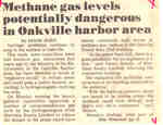 Methane gas levels potentially dangerous in Oakville harbor area