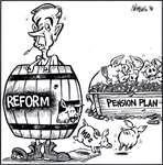 Steve Nease Editorial Cartoons: Manning's Pension Plan