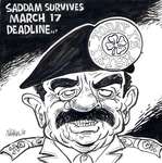 Steve Nease Editorial Cartoons: Saddam Survives March 17 Deadline