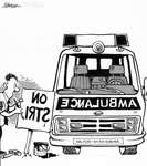 Steve Nease Editorial Cartoons: No Strike (Ambulance)