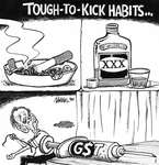 Steve Nease Editorial Cartoons: Tough to Kick Habits (GST)