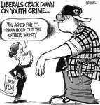 Steve Nease Editorial Cartoons: Liberal Crackdown on Youth Crime