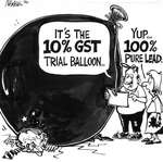 Steve Nease Editorial Cartoons:10% GST Trial Balloon