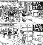 Steve Nease Editorial Cartoons: One Step Forward, Two Steps Back