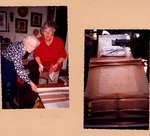 Betty Steel making the Bronte Horticultural Society banner