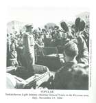 Saskatchewan Light Infantry cheering General Vokes (1944)