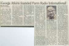George Atkins founded Farm Radio International