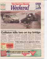 Collision kills two on icy bridge