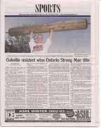 Oakville resident wins Ontario Strong Man title