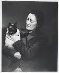 Hazel Chisholm Mathews with one of her many Siamese cats