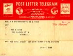 Telegram from Jimmie Gibb to Mrs. E. Gibb.