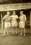 John Caird (left) on Victory in Japan Day.