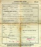 Canadian Army Discharge Certificate for James Coakley, May 9, 1946