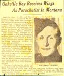 Newspaper article: Oakville Boy Receives Wings as Parachutist in Montana