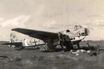 Junkers 88 damaged by bombs at Benina, Libya.